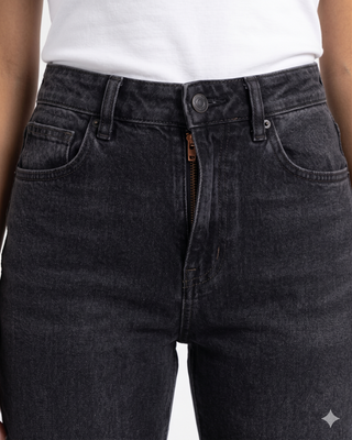 Straight Black Casual Jeans