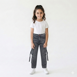 Cargo Light Gray Casual Jeans