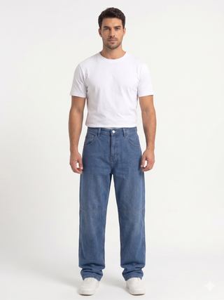 Super Baggy Dirty Blue Casual Jeans