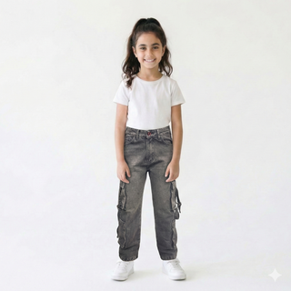 Cargo Black Casual Jeans