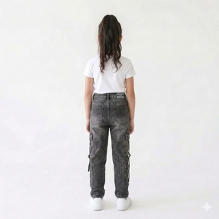 Cargo Black Casual Jeans