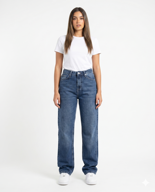 Straight Blue Casual Jeans