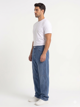 Super Baggy Dirty Blue Casual Jeans