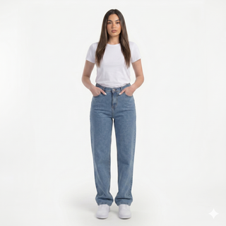 Straight Fit Light Blue Casual Jeans