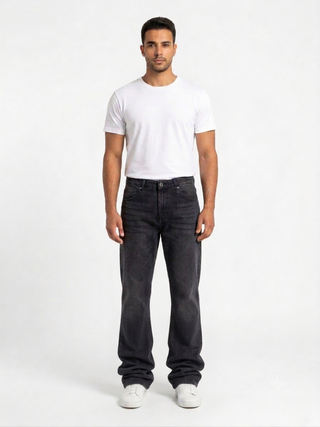 Loose Wide Leg Fit Dark Grey Casual Jeans