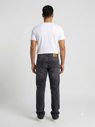 Loose Wide Leg Fit Dark Grey Casual Jeans