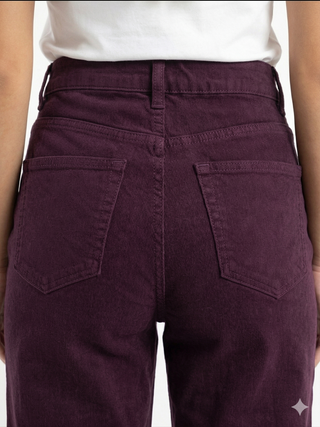 Straight Burgundy Casual Jeans