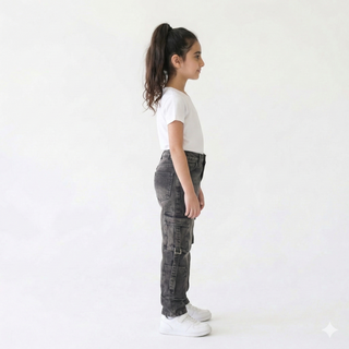 Cargo Black Casual Jeans