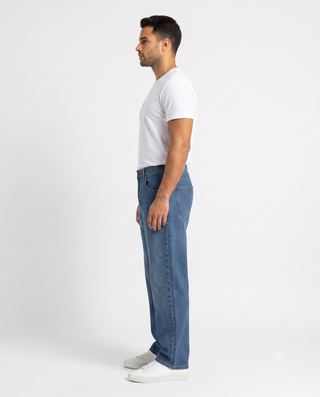 Wide leg Dirty Blue Casual Jeans