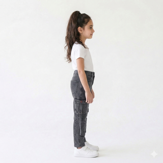 Cargo Light Gray Casual Jeans
