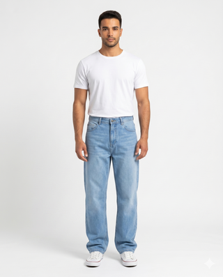 Wide leg Sky Blue  Casual Jeans