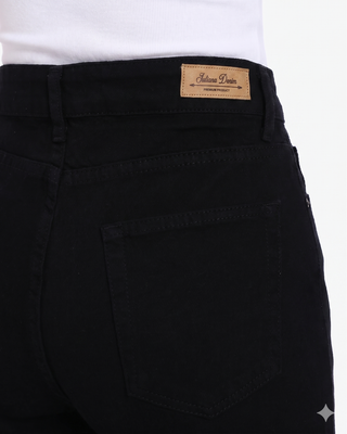 Straight Fit Black Casual Jeans Gabardine