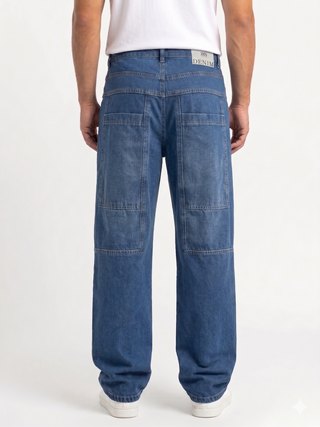 Super Baggy Dirty Blue Casual Jeans