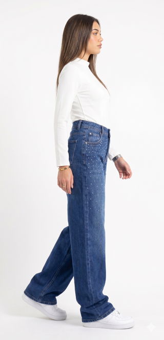 Starlight Wide leg Blue Casual Jeans