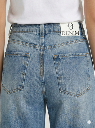 Wide Leg Big Size Storm Light Blue Casual Jeans