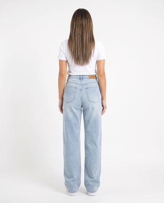 Wide Leg Ice Blue Casual Jeans
