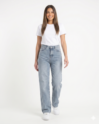 Straight Fit Light Blue Casual Jeans