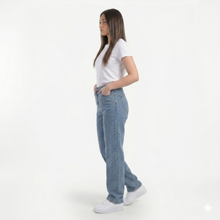 Straight Fit Light Blue Casual Jeans