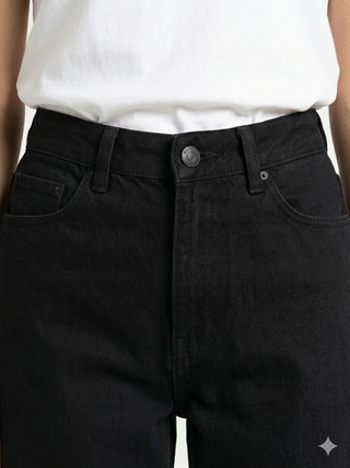 Wide Leg Black Casual Jeans