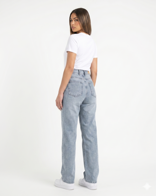 Straight Fit Light Blue Casual Jeans