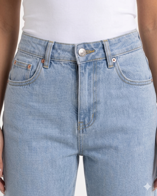Straight Ice Blue Casual Jeans