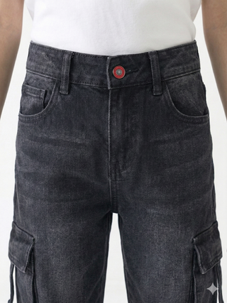 Cargo Black Casual Jeans
