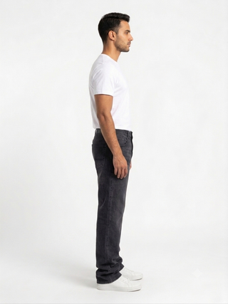 Loose Wide Leg Fit Dark Grey Casual Jeans