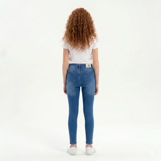 Girls Skinny Blue Casual Jeans
