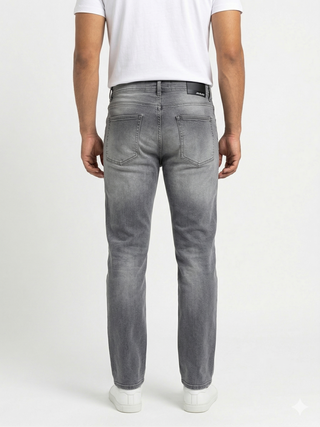Slim Straight Fit Light Grey Casual Jeans