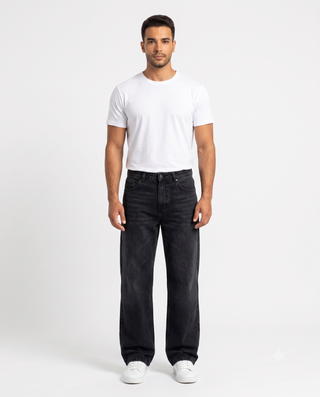 Wide leg Black Casual Jeans