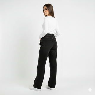 Starlight Wide leg Dark Grey Casual Jeans