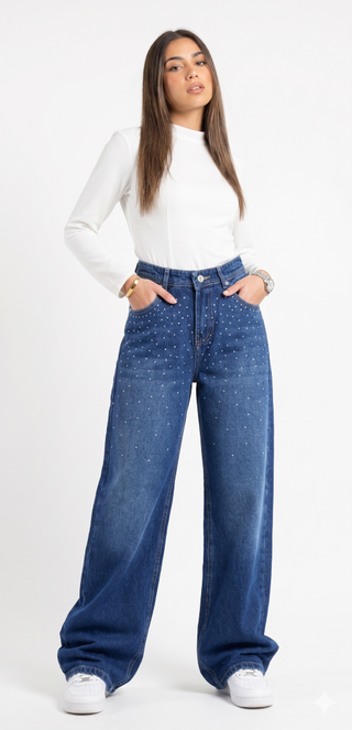 Starlight Wide leg Blue Casual Jeans
