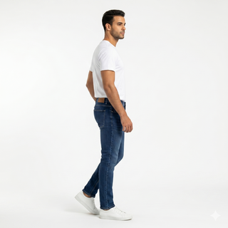 Slim Fit Dark Blue Casual Jeans