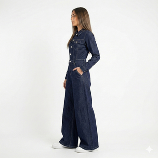Jumpsuit Dark Blue Casual Jeans