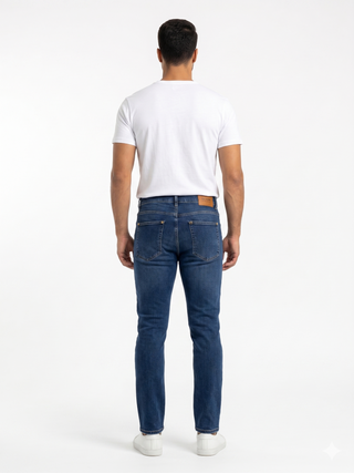 Slim Fit Dark Blue Casual Jeans
