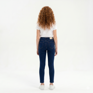 Girls Skinny Dark Blue Casual Jeans