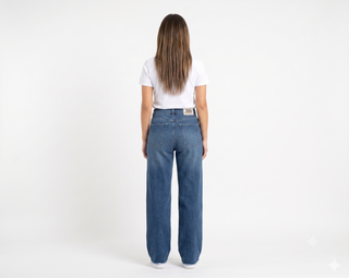 Wide Leg Dirty Blue Casual Jeans