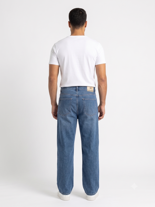 Wide leg Dirty Blue Casual Jeans