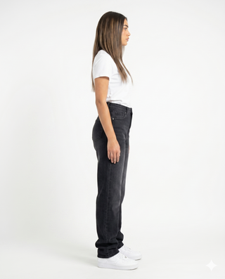 Straight Black Casual Jeans