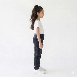Cargo Black Casual Jeans