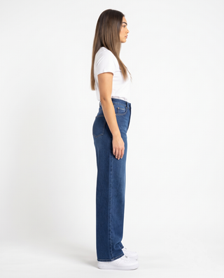 Wide Leg Fit Blue Casual Jeans