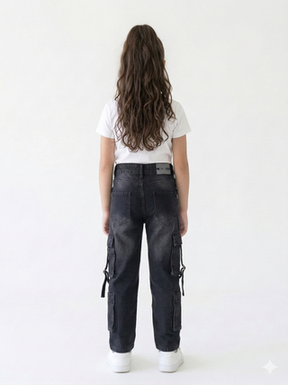 Cargo Black Casual Jeans