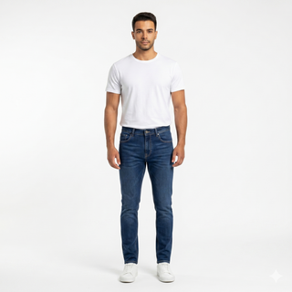 Slim Fit Dark Blue Casual Jeans