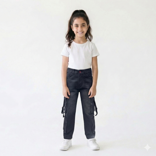 Cargo Black Casual Jeans