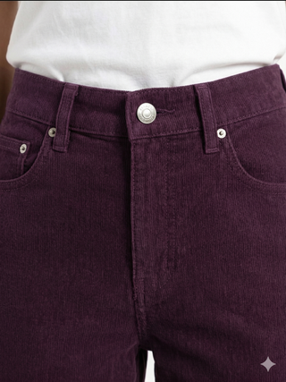 Straight Burgundy Casual Jeans