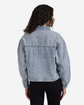 Light Blue Denim Jacket With Zipper