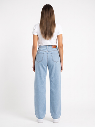 Wide Leg Ice Blue Casual Jeans