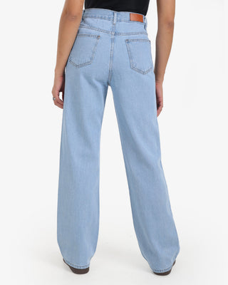 Wide Leg Ice Blue Casual Jeans