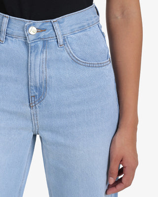 Wide Leg Ice Blue Casual Jeans