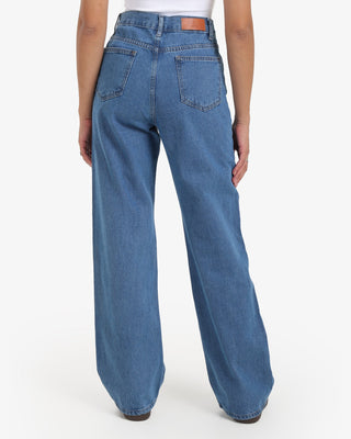 Wide Leg Sky Blue Casual Jeans